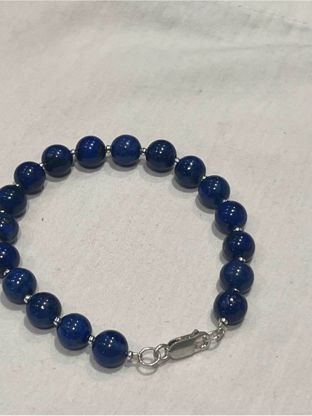 Blue lapis sterling silver bracelet